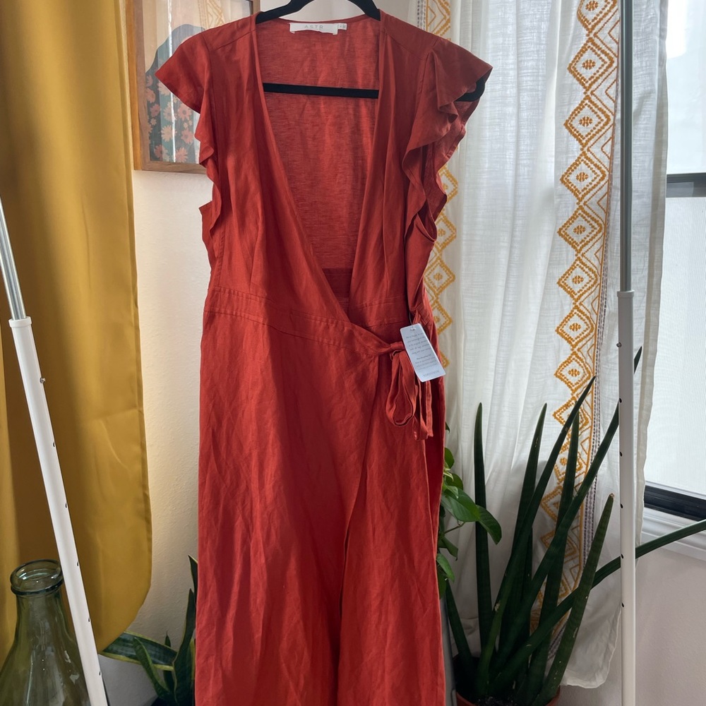 ASTR cross wrap dress